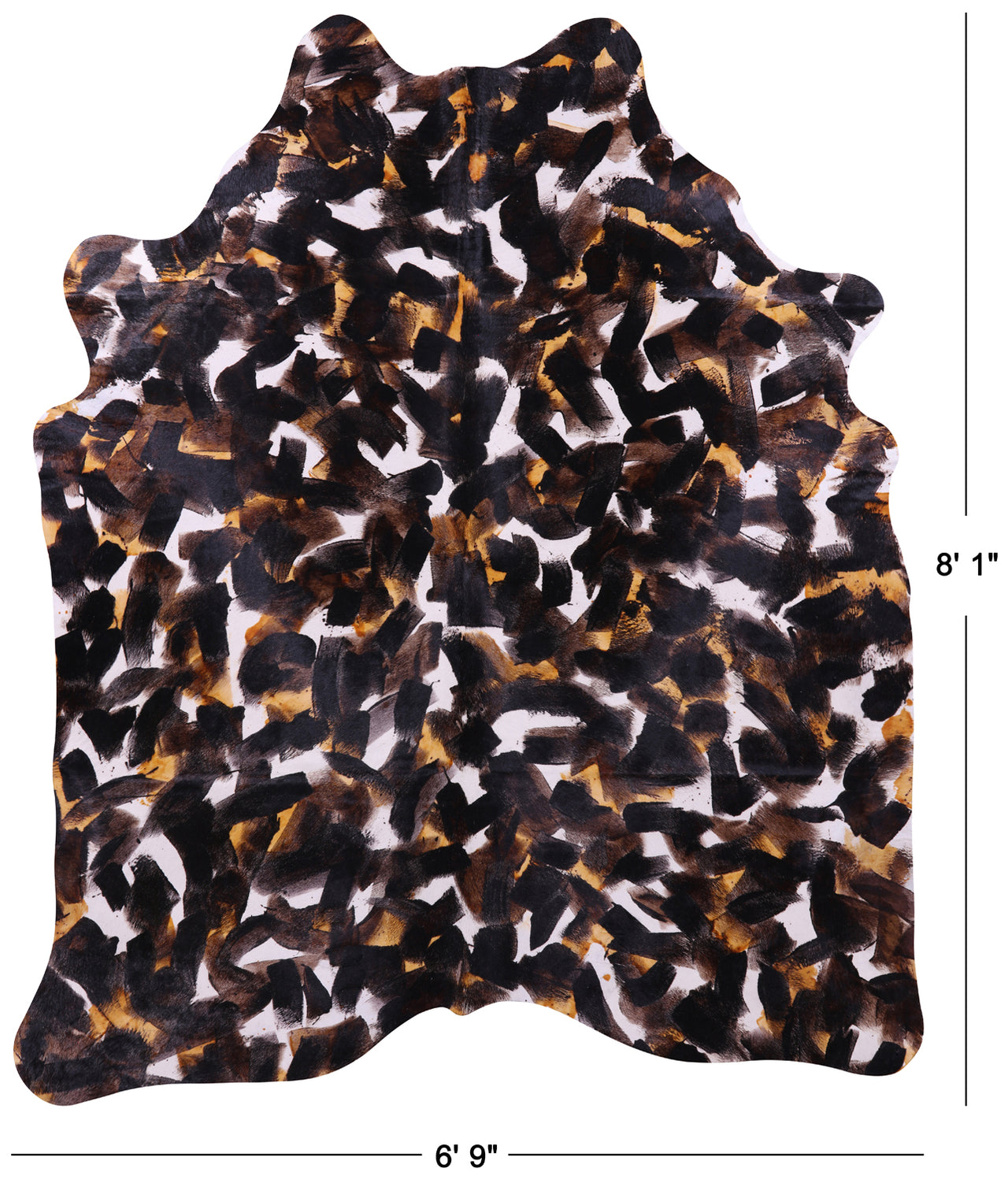 Abstract Printed Natural Cowhide Rug - XX-Large 8' 1"H x 6' 9"W