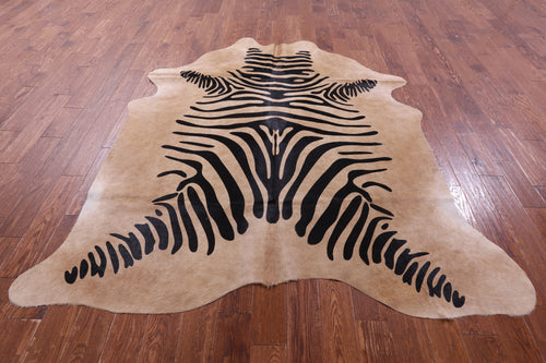 Zebra Animal Print Natural Cowhide Rug - XX-Large 7' 9