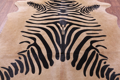 Zebra Animal Print Natural Cowhide Rug - XX-Large 7' 9