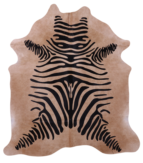 Zebra Animal Print Natural Cowhide Rug - XX-Large 7' 9