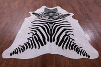Thumbnail for Zebra Animal Print Natural Cowhide Rug - X-Large 7' 3