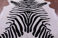 Thumbnail for Zebra Animal Print Natural Cowhide Rug - X-Large 7' 3