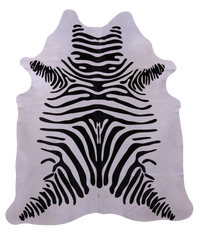 Thumbnail for Zebra Animal Print Natural Cowhide Rug - X-Large 7' 3