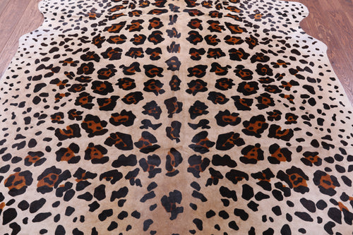 Jaguar Animal Print Natural Cowhide Rug - X-Large 7' 5
