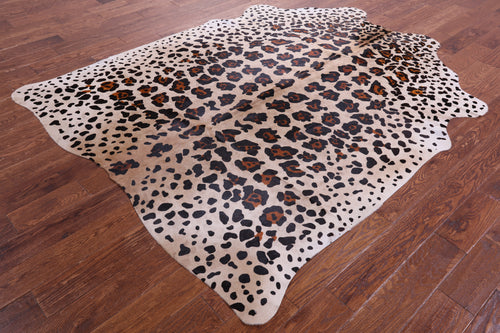 Jaguar Animal Print Natural Cowhide Rug - X-Large 7' 5
