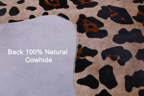 Jaguar Animal Print Natural Cowhide Rug - X-Large 7' 5