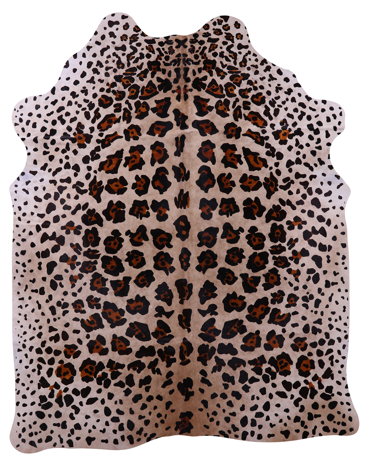 Jaguar Animal Print Natural Cowhide Rug - X-Large 7' 5"H x 6' 0"W