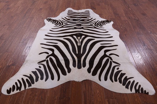 Zebra Animal Print Natural Cowhide Rug - X-Large 7' 0