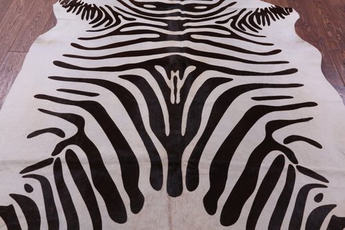 Zebra Animal Print Natural Cowhide Rug - X-Large 7' 0