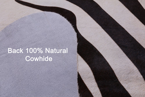 Zebra Animal Print Natural Cowhide Rug - X-Large 7' 0