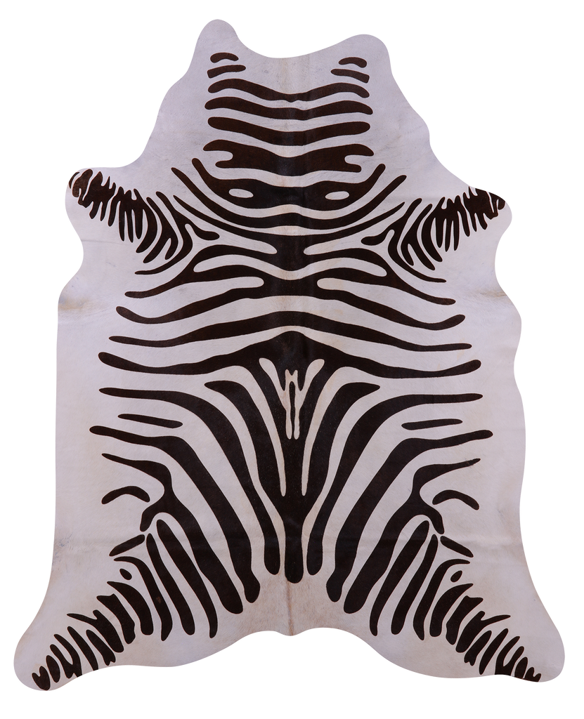 Zebra Animal Print Natural Cowhide Rug - X-Large 7' 0"H x 5' 2"W