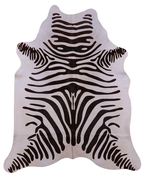 Zebra Animal Print Natural Cowhide Rug - X-Large 7' 0