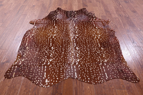 Gazelle Deer Animal Print Natural Cowhide Rug - Large 6' 5