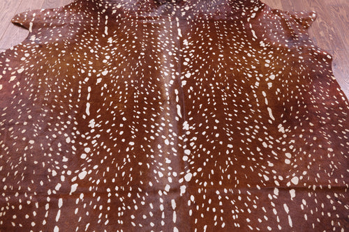 Gazelle Deer Animal Print Natural Cowhide Rug - Large 6' 5