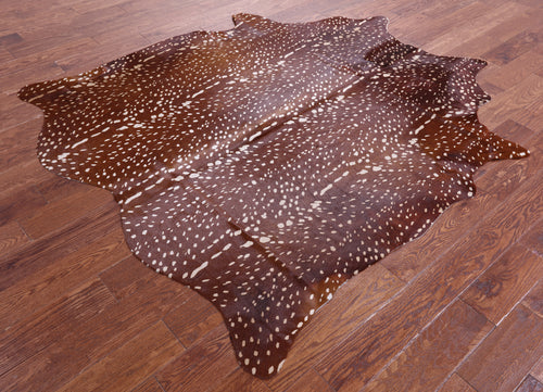 Gazelle Deer Animal Print Natural Cowhide Rug - Large 6' 5