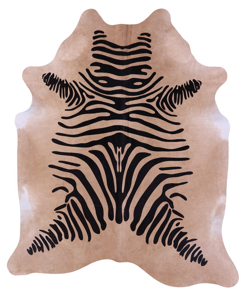 Zebra Animal Print Natural Cowhide Rug - XX-Large 8' 0"H x 6' 10"W