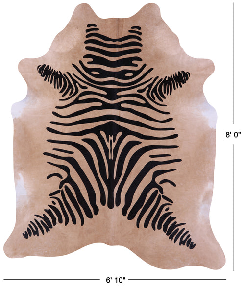 Zebra Animal Print Natural Cowhide Rug - XX-Large 8' 0