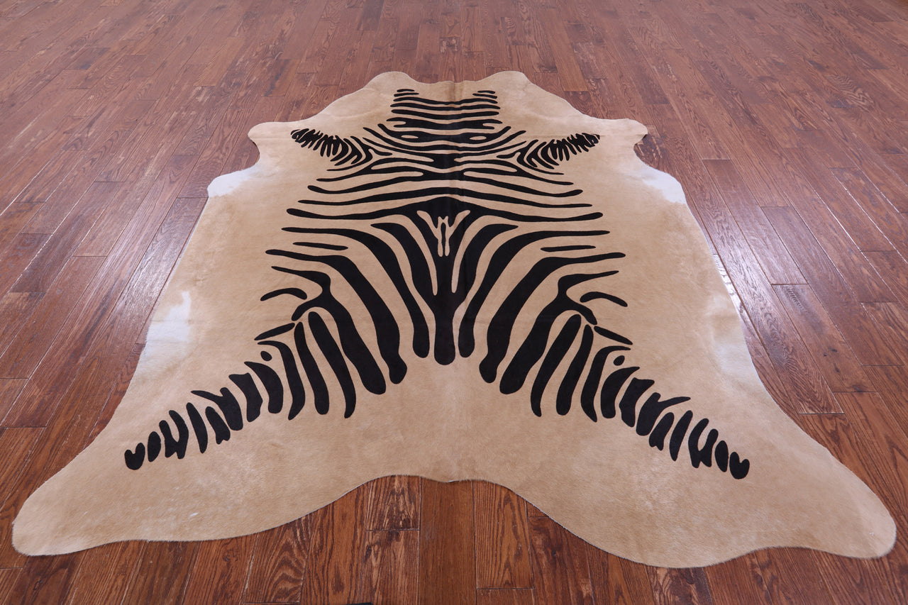 Zebra Animal Print Natural Cowhide Rug - XX-Large 8' 0"H x 6' 10"W