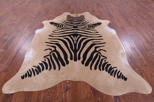 Zebra Animal Print Natural Cowhide Rug - XX-Large 8' 0