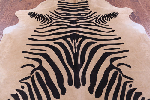 Zebra Animal Print Natural Cowhide Rug - XX-Large 8' 0