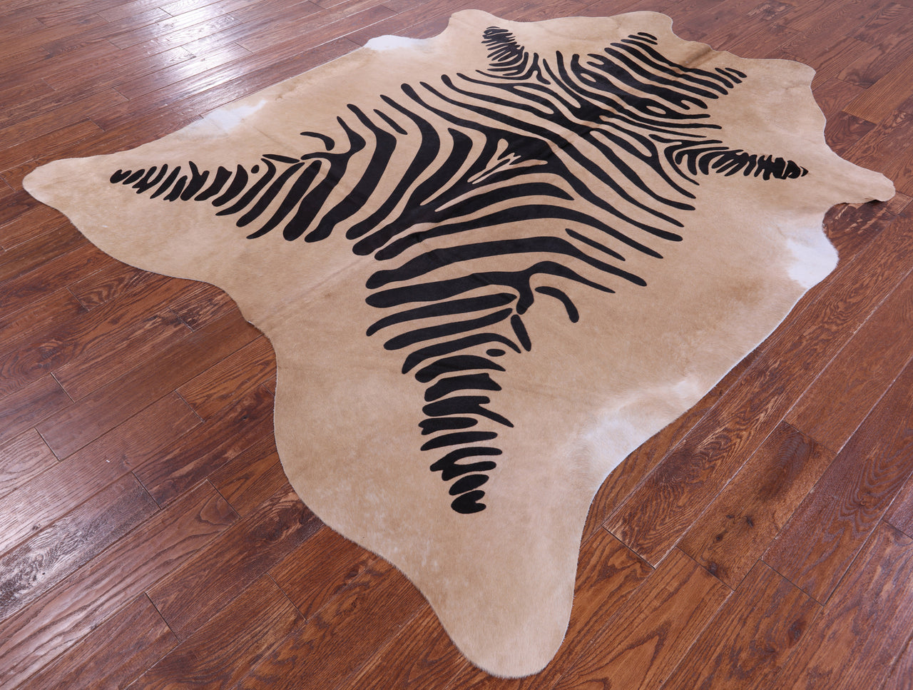 Zebra Animal Print Natural Cowhide Rug - XX-Large 8' 0"H x 6' 10"W