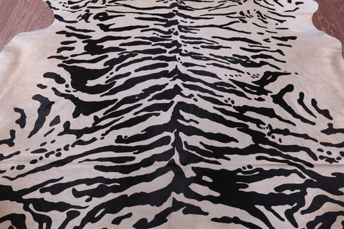 Tiger Animal Print Natural Cowhide Rug - X-Large 7' 5