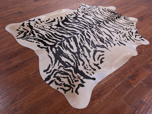 Tiger Animal Print Natural Cowhide Rug - X-Large 7' 5