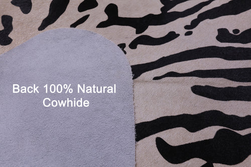 Tiger Animal Print Natural Cowhide Rug - X-Large 7' 5