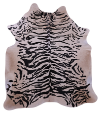 Thumbnail for Tiger Animal Print Natural Cowhide Rug - X-Large 7' 5