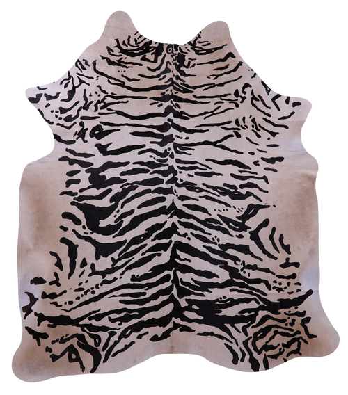 Tiger Animal Print Natural Cowhide Rug - X-Large 7' 5