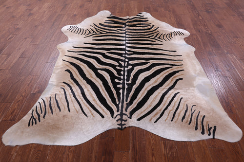 Zebra Animal Print Natural Cowhide Rug - XX-Large 8' 0