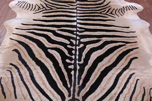 Zebra Animal Print Natural Cowhide Rug - XX-Large 8' 0