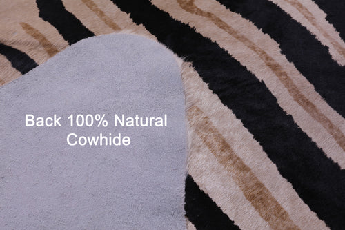 Zebra Animal Print Natural Cowhide Rug - XX-Large 8' 0
