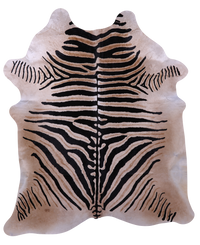 Thumbnail for Zebra Animal Print Natural Cowhide Rug - XX-Large 8' 0