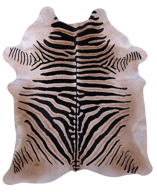Zebra Animal Print Natural Cowhide Rug - XX-Large 8' 0