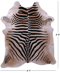 Thumbnail for Zebra Animal Print Natural Cowhide Rug - XX-Large 8' 0