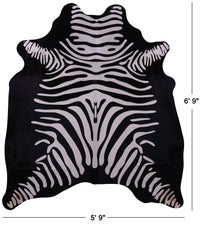 Thumbnail for Zebra Animal Print Natural Cowhide Rug - Large 6' 9