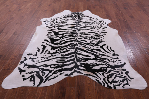 Tiger Animal Print Natural Cowhide Rug - XX-Large 7' 10