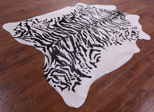 Tiger Animal Print Natural Cowhide Rug - XX-Large 7' 10
