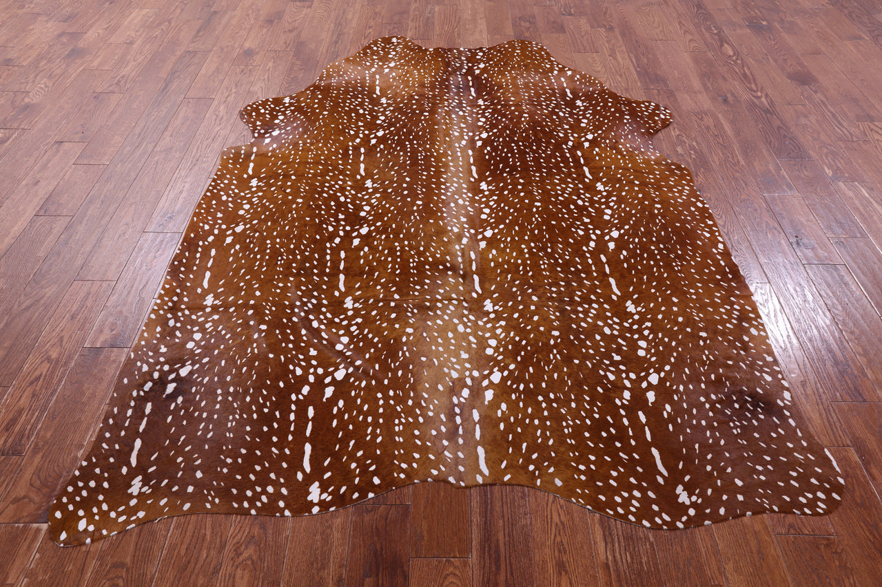Gazelle Deer Animal Print Natural Cowhide Rug - XX-Large 7' 10"H x 5' 8"W