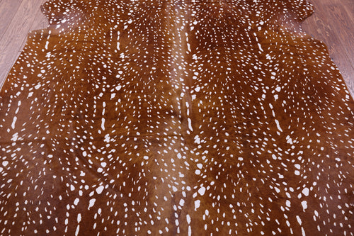 Gazelle Deer Animal Print Natural Cowhide Rug - XX-Large 7' 10