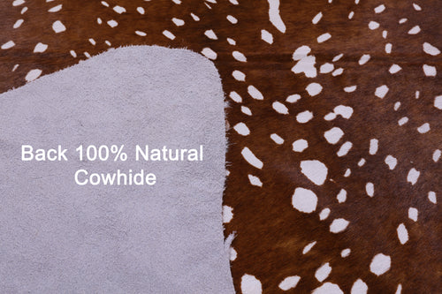 Gazelle Deer Animal Print Natural Cowhide Rug - XX-Large 7' 10