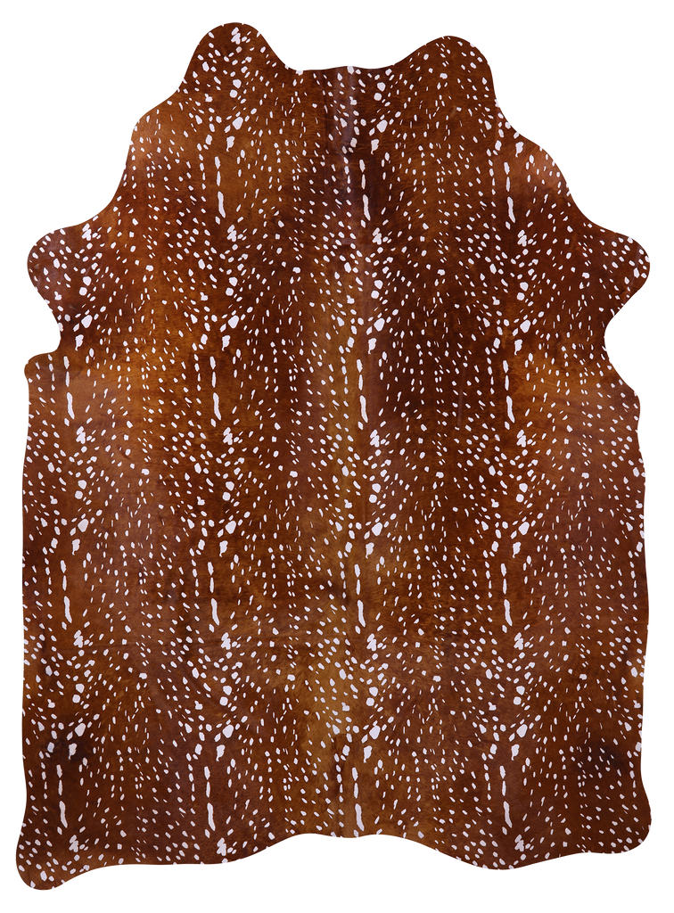 Gazelle Deer Animal Print Natural Cowhide Rug - XX-Large 7' 10"H x 5' 8"W