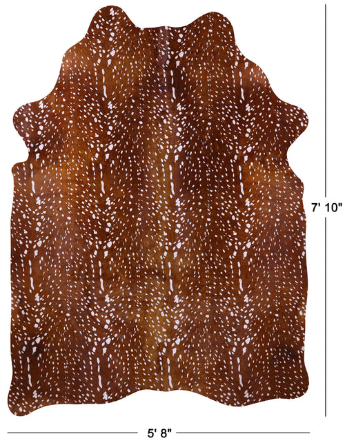 Gazelle Deer Animal Print Natural Cowhide Rug - XX-Large 7' 10