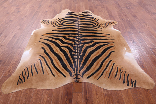 Zebra Animal Print Natural Cowhide Rug - XX-Large 8' 0