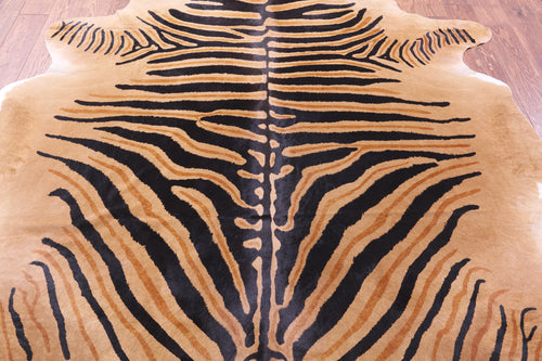 Zebra Animal Print Natural Cowhide Rug - XX-Large 8' 0