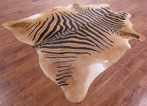 Zebra Animal Print Natural Cowhide Rug - XX-Large 8' 0