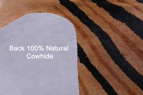 Zebra Animal Print Natural Cowhide Rug - XX-Large 8' 0
