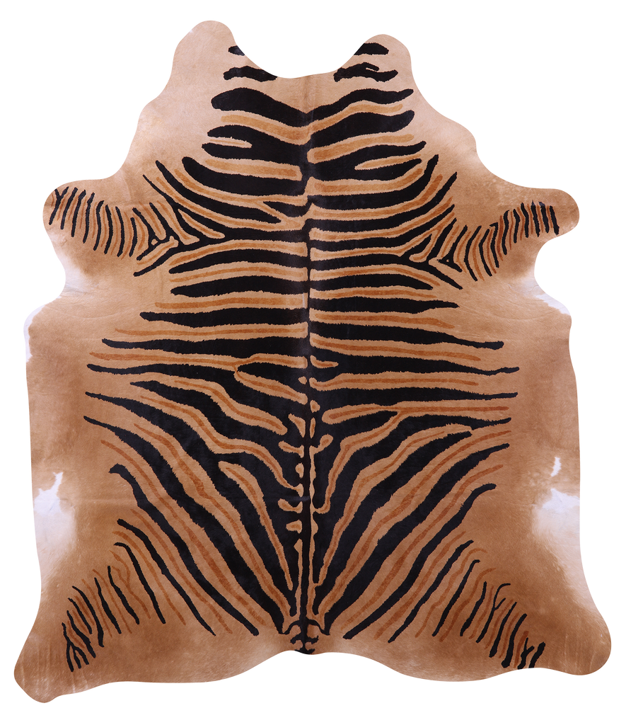 Zebra Animal Print Natural Cowhide Rug - XX-Large 8' 0"H x 6' 10"W