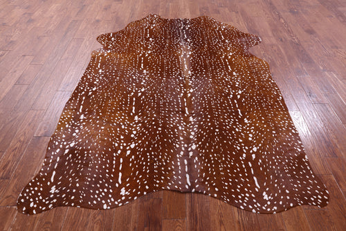 Gazelle Deer Animal Print Natural Cowhide Rug - XX-Large 8' 0